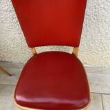 3 chairs in red Skaï