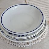 4 vintage mismatched soup plates in blue and white porcelain - Lot Angela