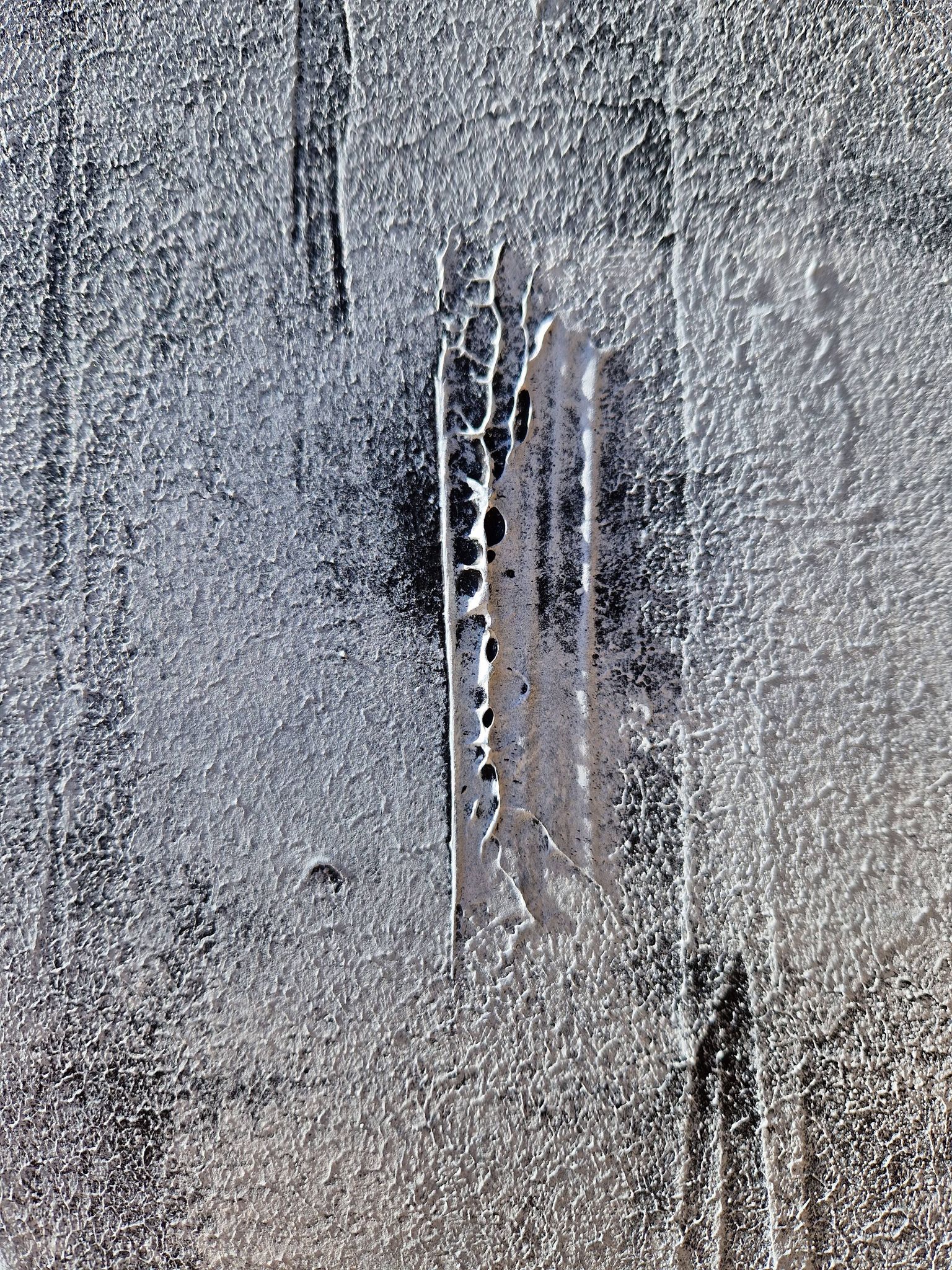 Tableau peinture abstraite monochrome minimaliste blanc