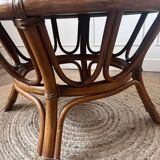 Vintage Rattan Tripod Coffee Table