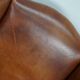 Fauteuil vintage hollandais en cuir cognac