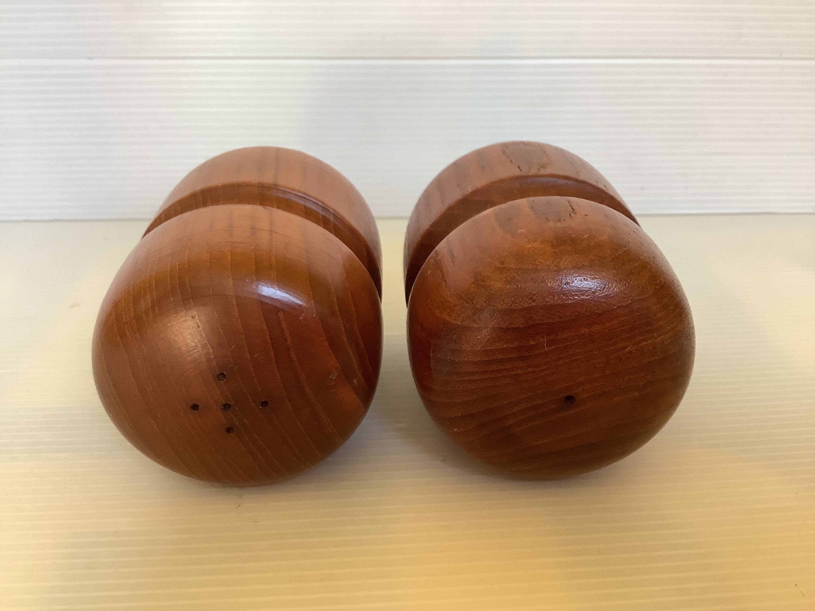 Scandinavian teak wood salt and pepper