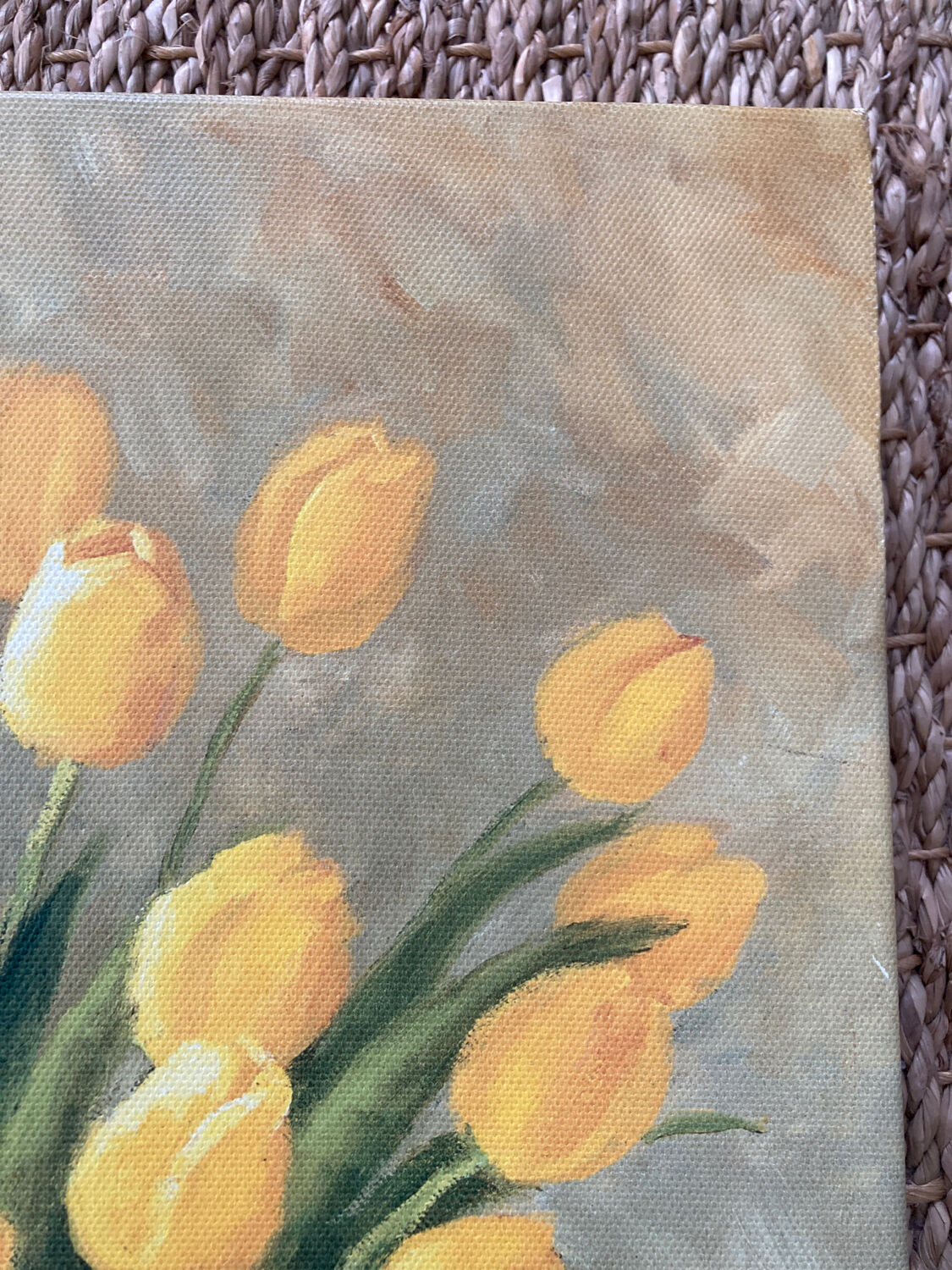 Bouquet of flowers including tulip and yellow pitcher