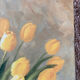Bouquet of flowers including tulip and yellow pitcher