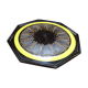 Hb Quimper octagonal plate of dominant colors black and yellow