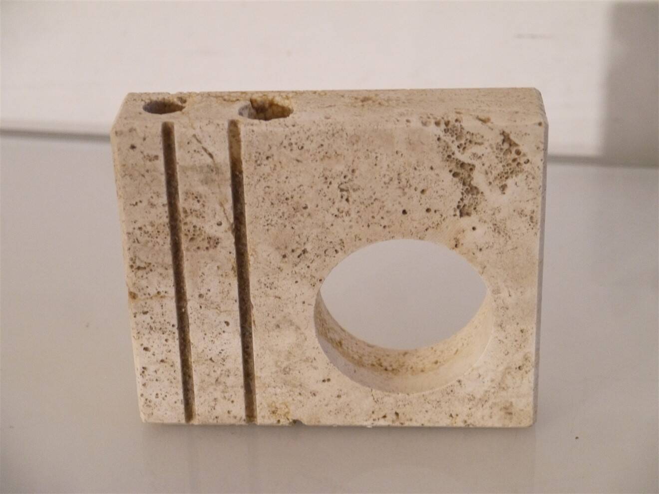 Travertine candlestick Fratelli Mannelli 1970