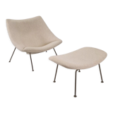 Chaise Oyster avec pouf par Pierre Paulin pour Artifort, années 1960