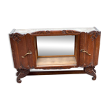 Art Deco sideboard in solid oak and glass from the 1940s.