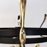 Revolving Brass and Varnished Iron Coat Rack, Italy