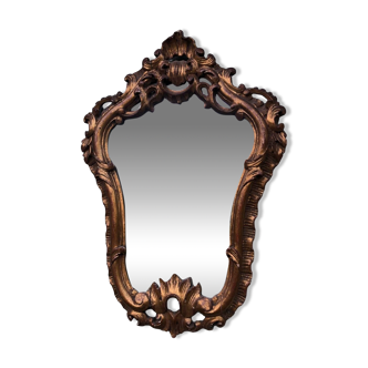 Rococo mirror in gilded wood, 19th century