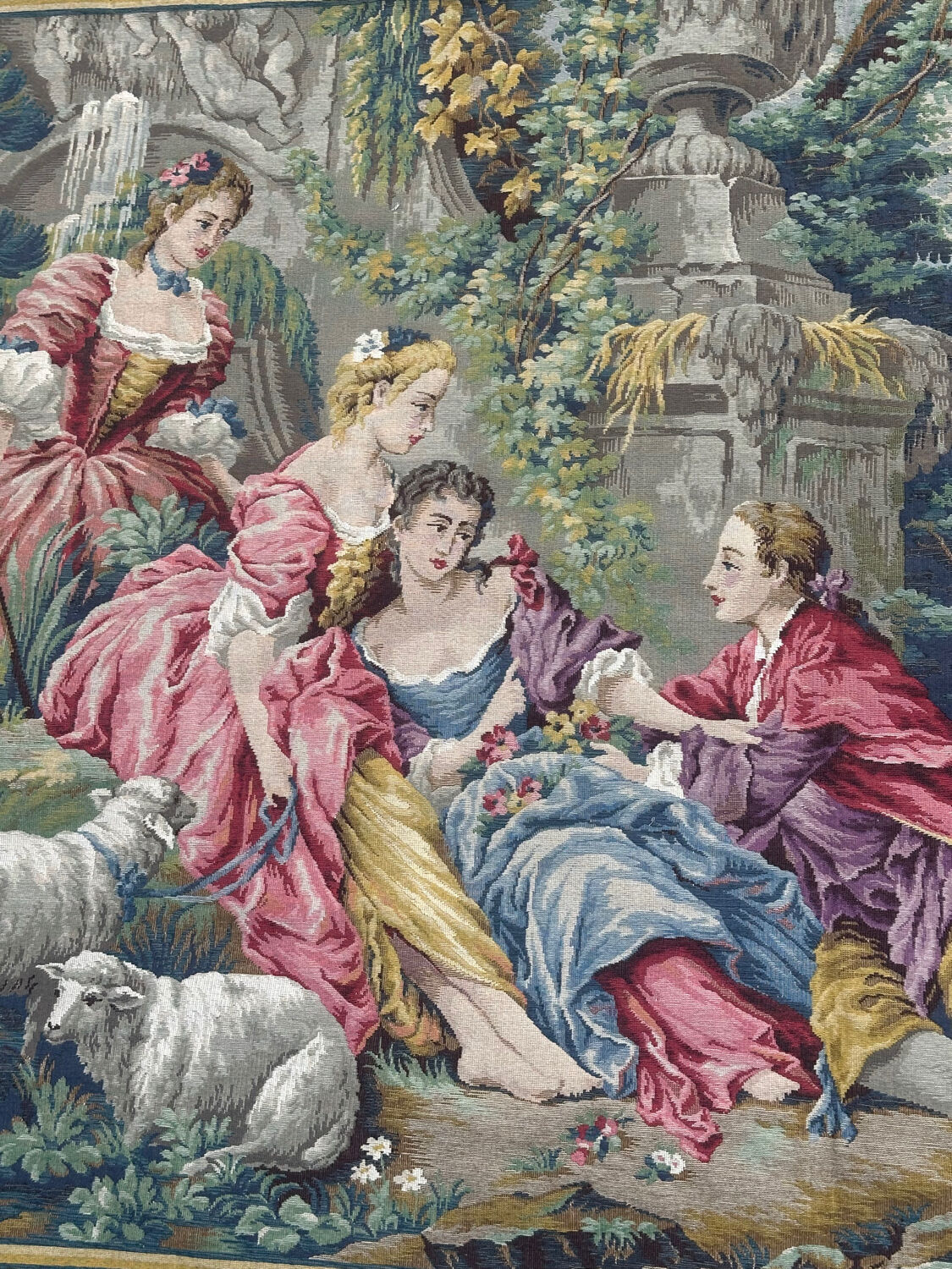 Aubusson-style Jacquard tapestry "Berger Galant"