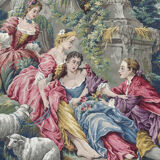 Tapisserie Jacquard de style Aubusson "Berger Galant"