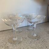 4 coupes à champagne en cristal
