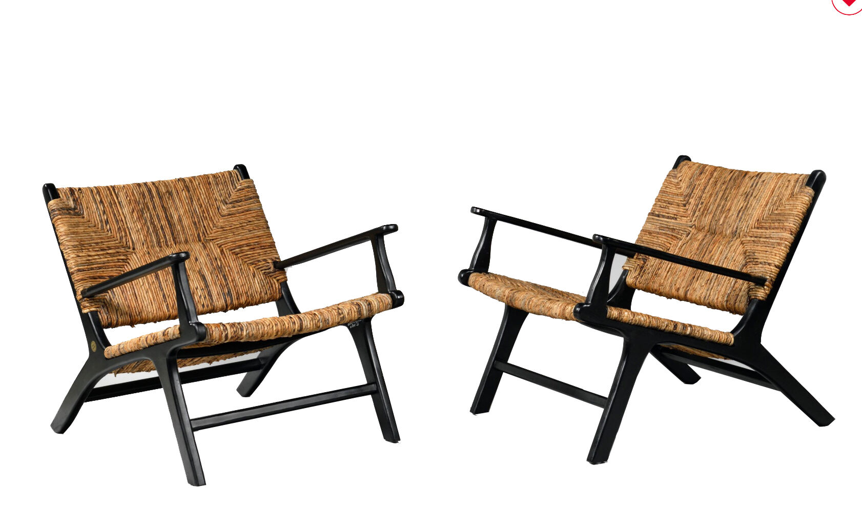 Pair of armchairs by Olivier de Schrijver in wild straw
