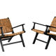 Pair of armchairs by Olivier de Schrijver in wild straw