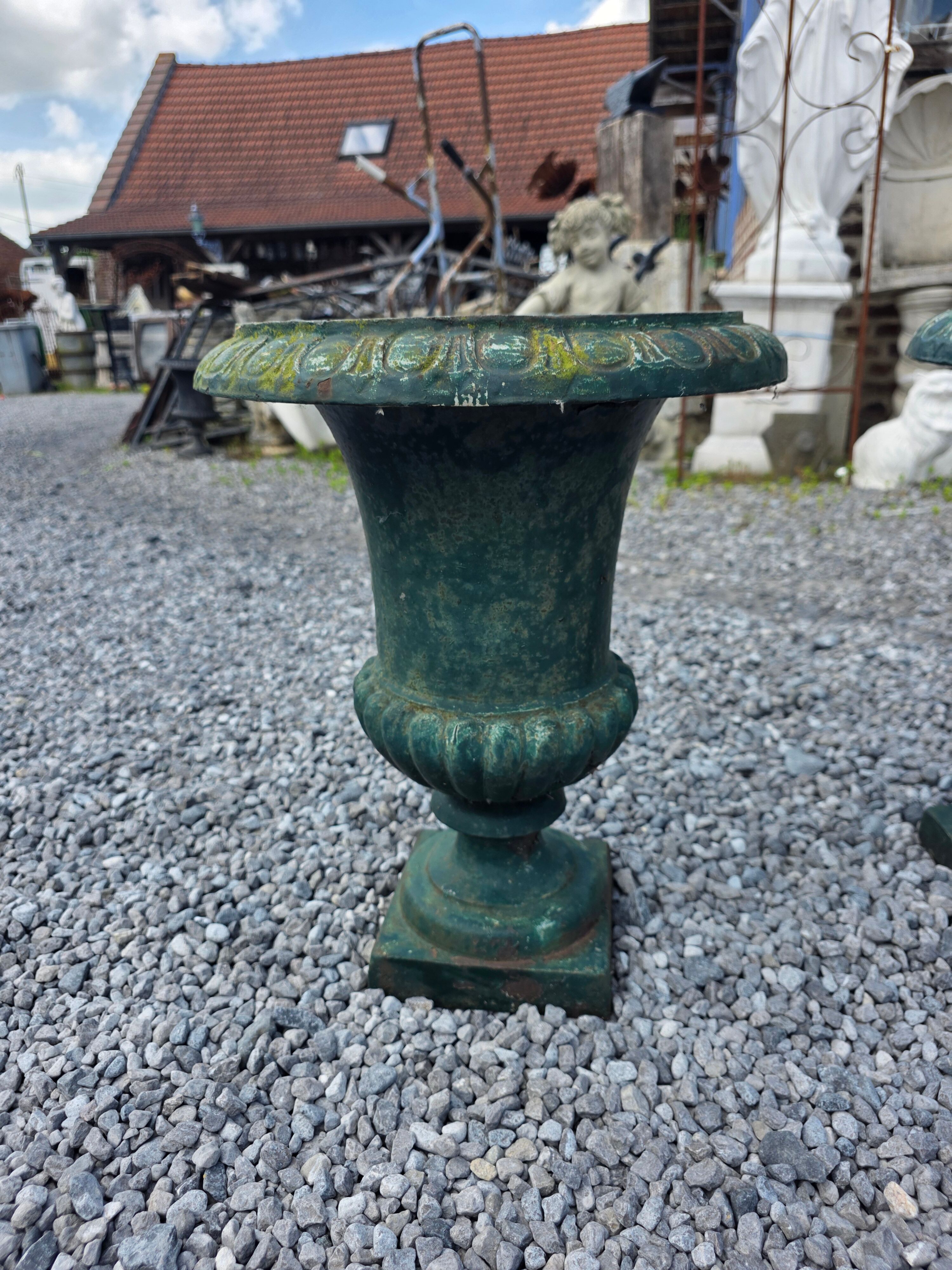 Pair of antique Medici vases in cast iron