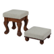 Unique sculpted stools, freshly upholstered and exquisite.