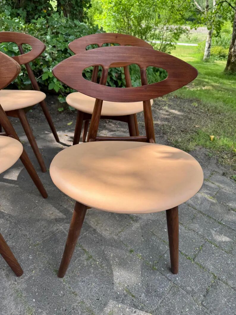 Ensemble de 6 chaises en teck par Ejvind A. Johansson - Modèle 84, Danemark, 1961