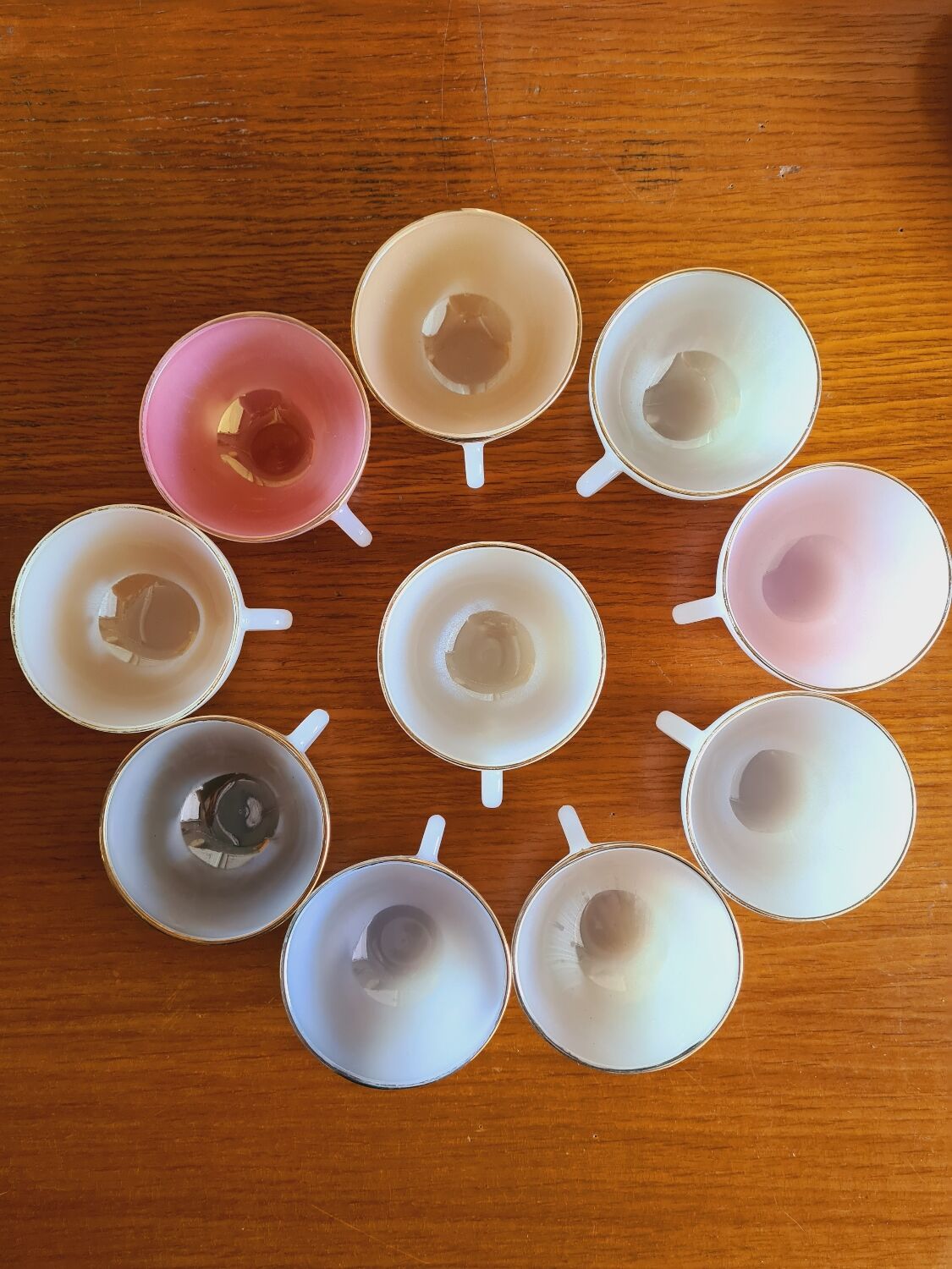 Vintage cups Harlequin Arcopal