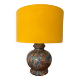 Lampe vintage motif tapisserie  Lampe de table rétro années 80 – Déco