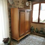 Vintage rattan wardrobe, 60s
