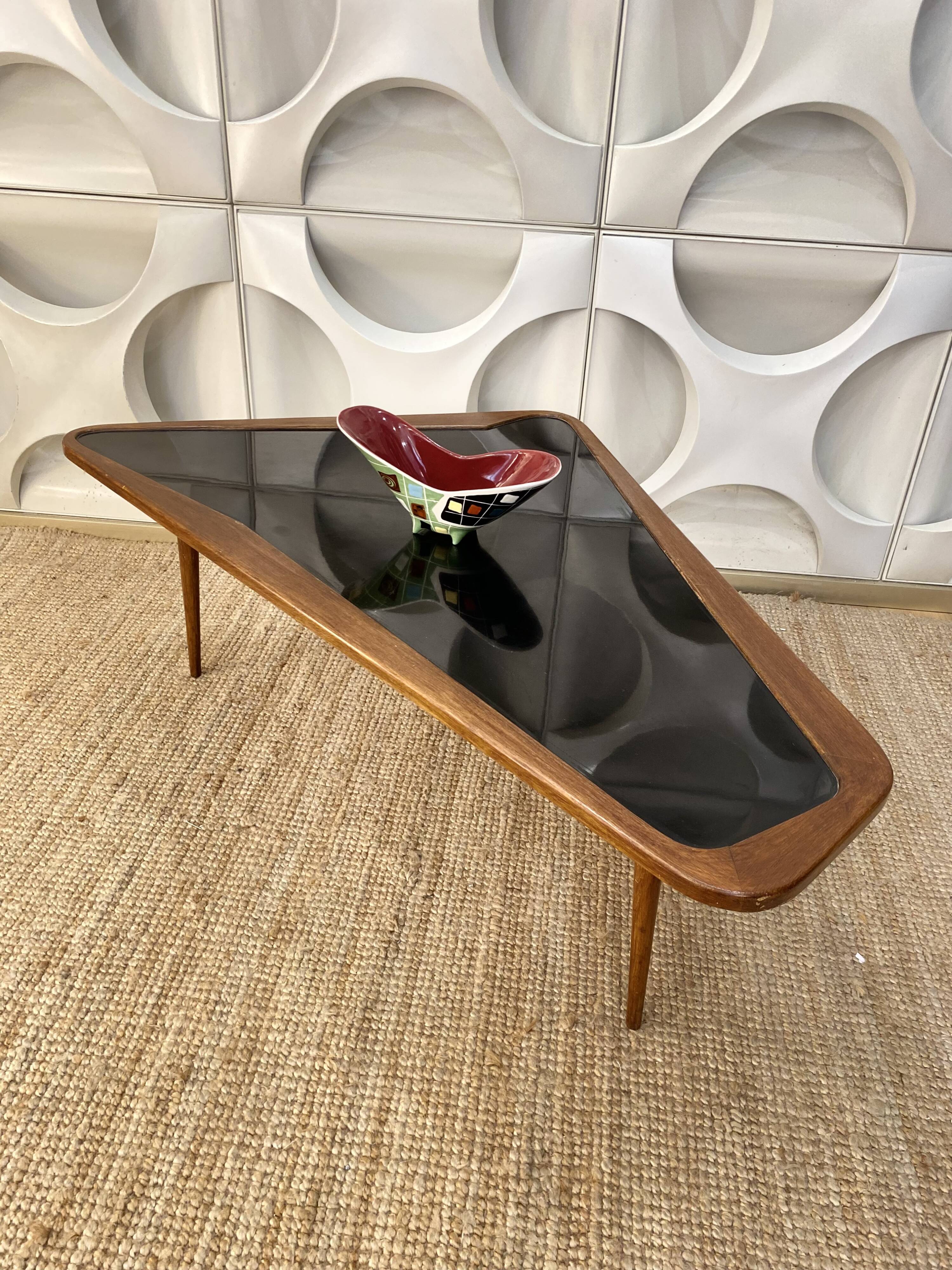 Vintage Coffee Table by Charles Ramos Free Form 1950