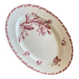 Old oval dish in iron earth