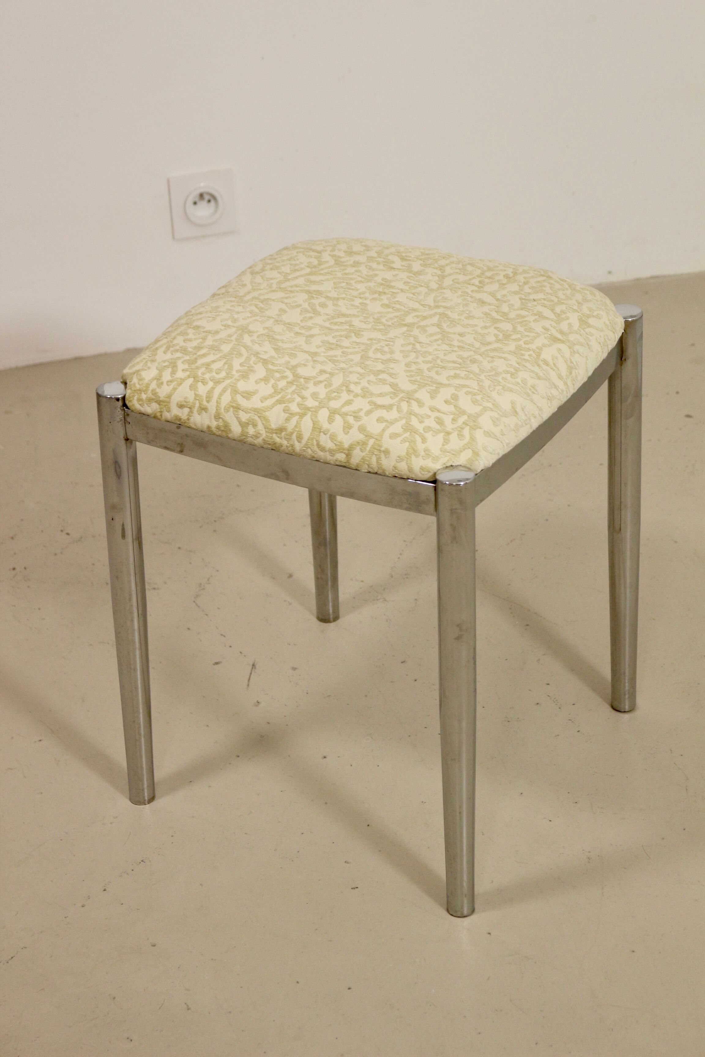 Stool with metal chromed base edition Casamance
