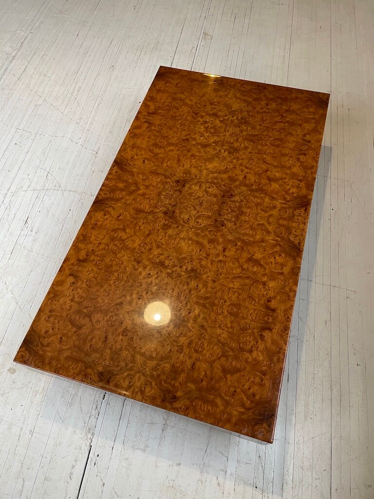 Italian coffee table elm magnifying glass