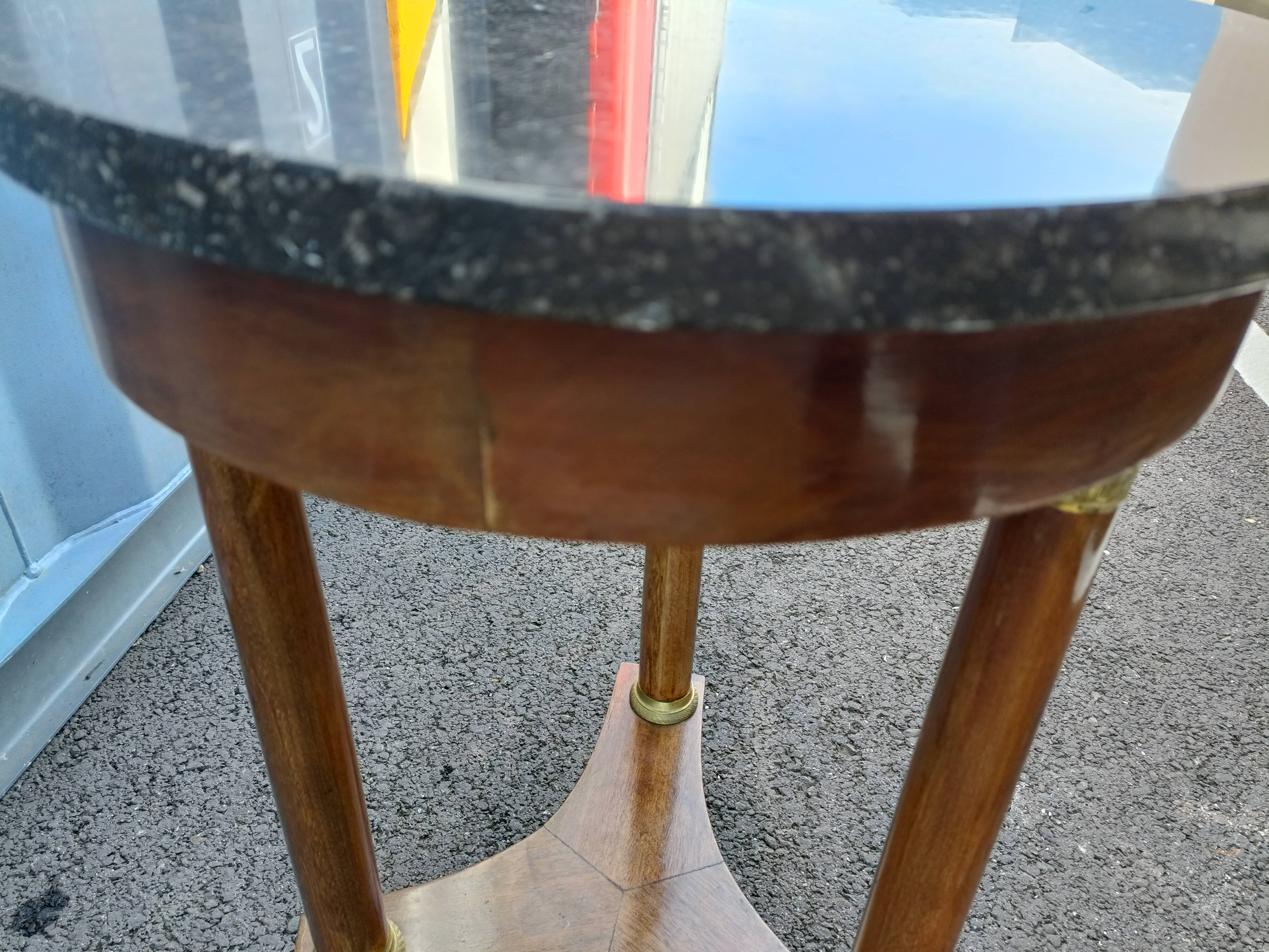 Gueridon side table empire style marble top