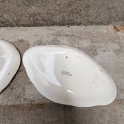 Duo of old plates Condé Longchamp – Terre de Fer, floral decoration & in