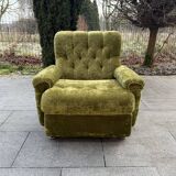 Fauteuil Velours Vert année 70