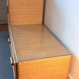 Commode en rotin Vintage 1960/70.