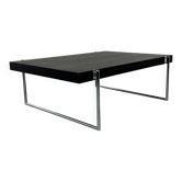 Bauhaus style black solid wood and tubular steel coffee table, Germany