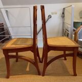 Pair of Art Nouveau caned chairs