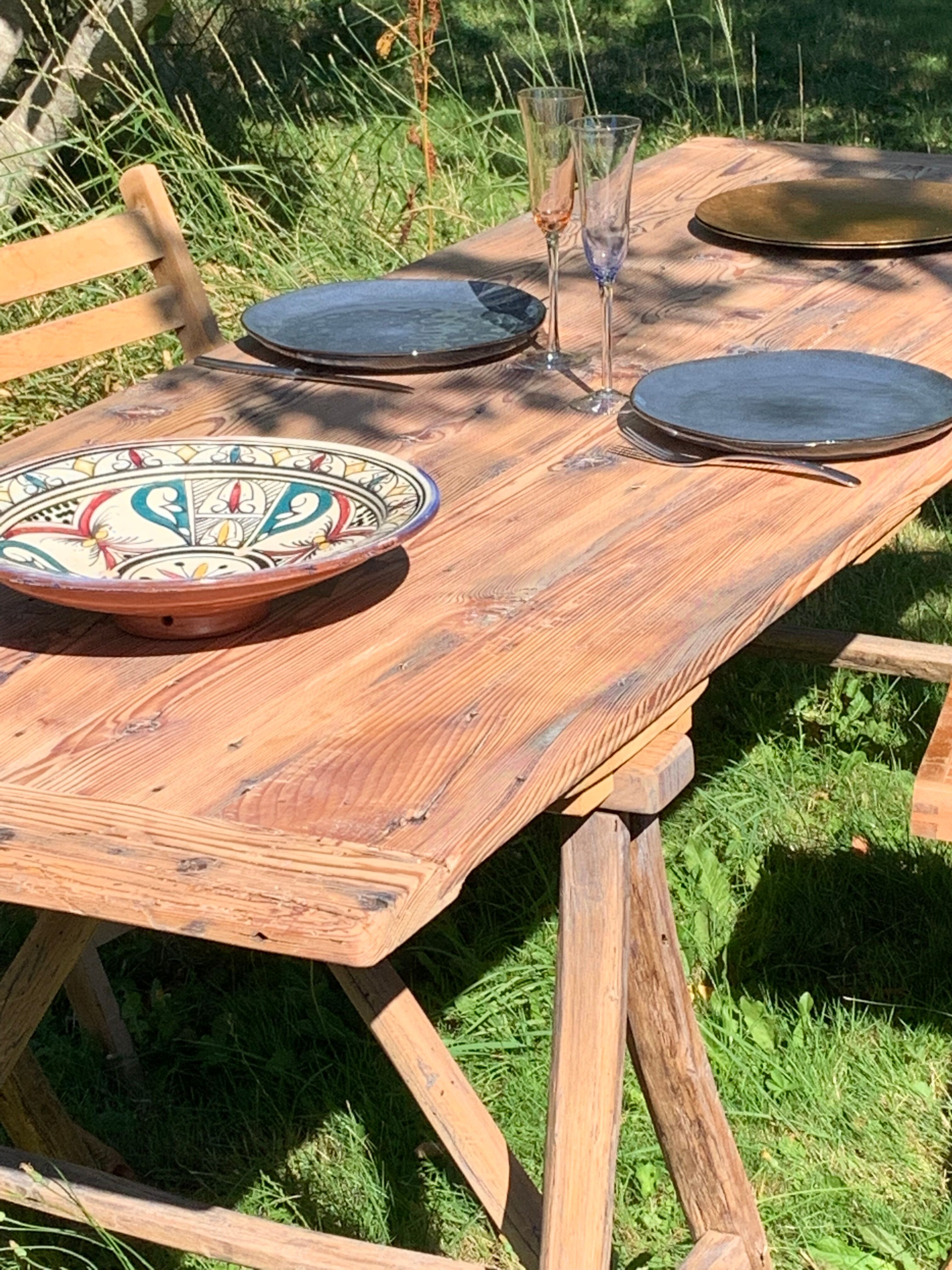 Table tréteaux vintage