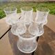 6 bubbled water glasses White Roman Goblet Biot Glassware
