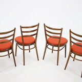 Ensemble de quatre chaises à manger Tchécoslovaquie 1965