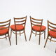 Ensemble de quatre chaises à manger Tchécoslovaquie 1965