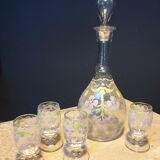 Enamelled glass liquor service