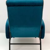 Marco Zanuso Mid-Century Modern Italian Velvet Reclining Armchair, 1950s