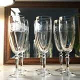 Six crystal champagne flutes
