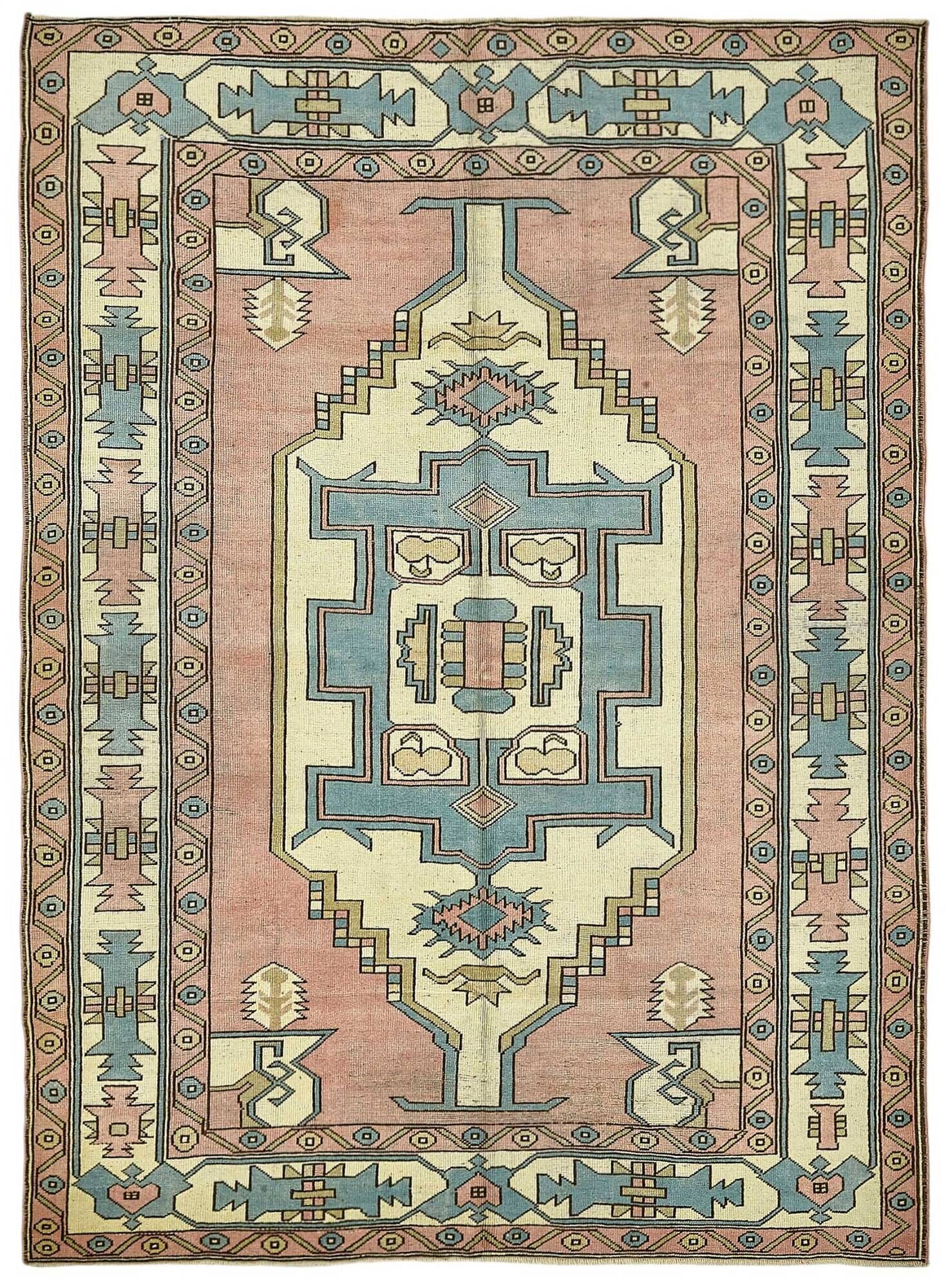 Tapis vintage anatolien turc 210 cm x 287 cm