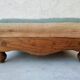 Small antique footrest stool lined canvas
