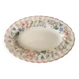 Small oval English earthenware dish Muott Meakin décor Spring Fields