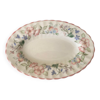 Small oval English earthenware dish Muott Meakin décor Spring Fields