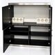 Black ash and steel bar cabinet, 1970s