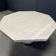 Octogonal italian travertine and brass dining table 1970s