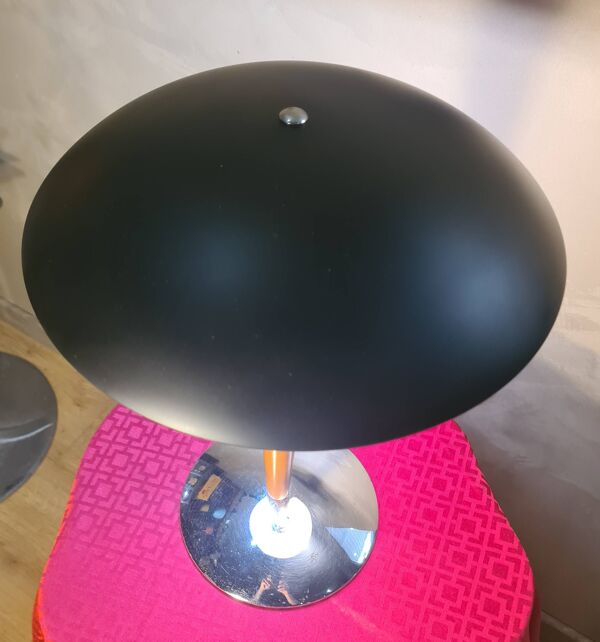 Lampe Champignon black mat- 43x32 Space‑Age 1970s - 90 , Lampe paquebot