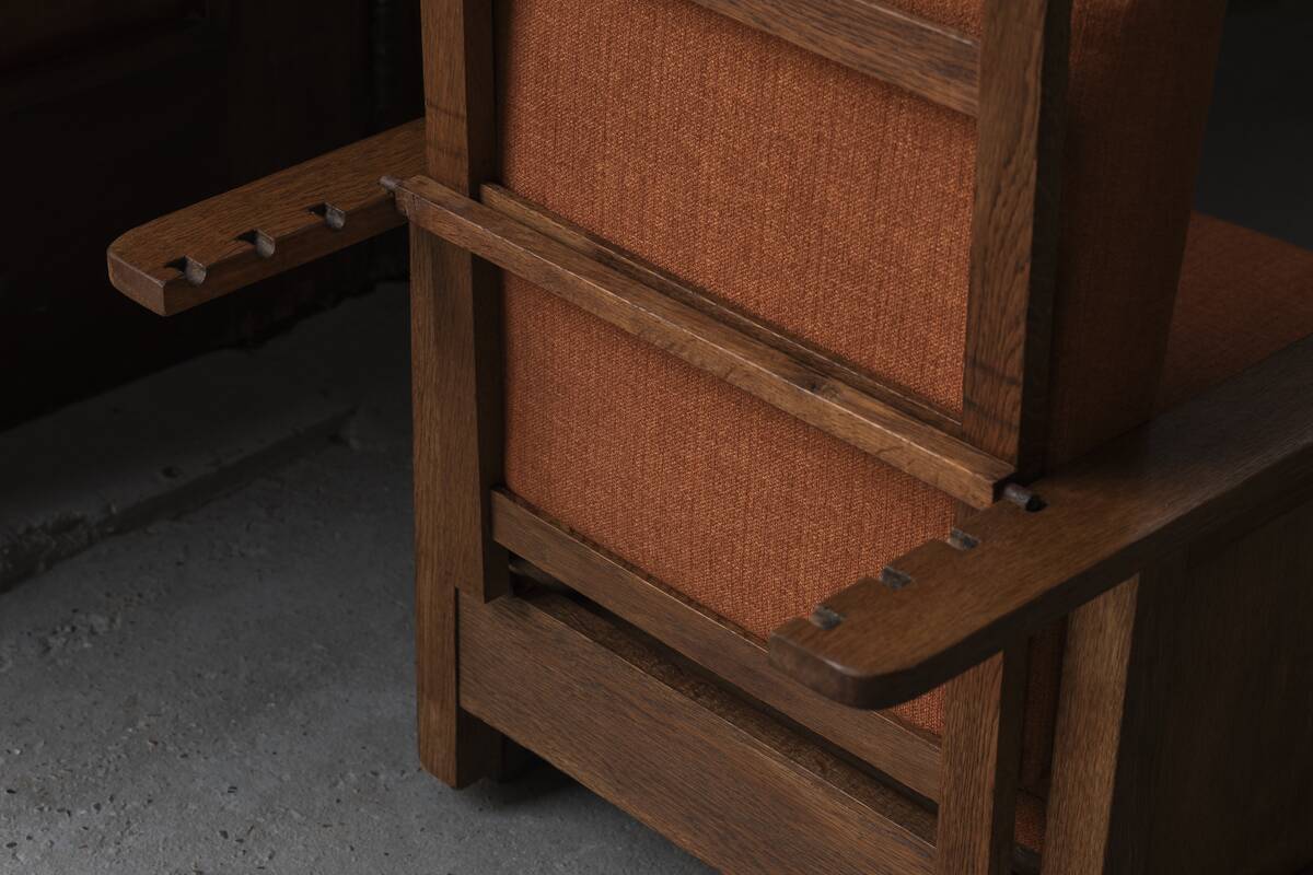 Reclining easy chair, Amsterdamse school, Dutch design, 1930s